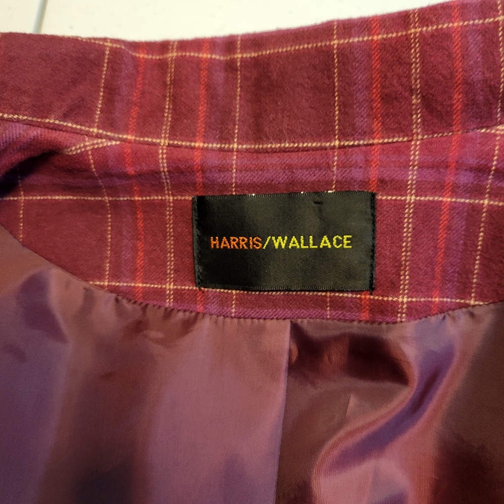 Women's Raspberry Plaid Single-Button Blazer Jacket - Picture 13 of 15